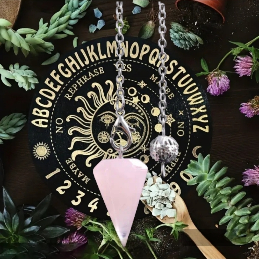Rose Quartz Pendulum and Divination Board